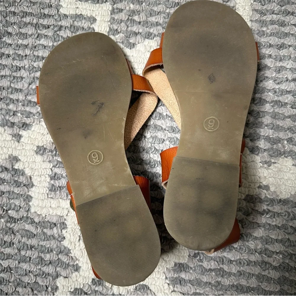 Ecote Brown Strappy Buckle Sandals - Picture 4 of 5
